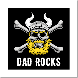 Viking Skull Dad Rocks Posters and Art